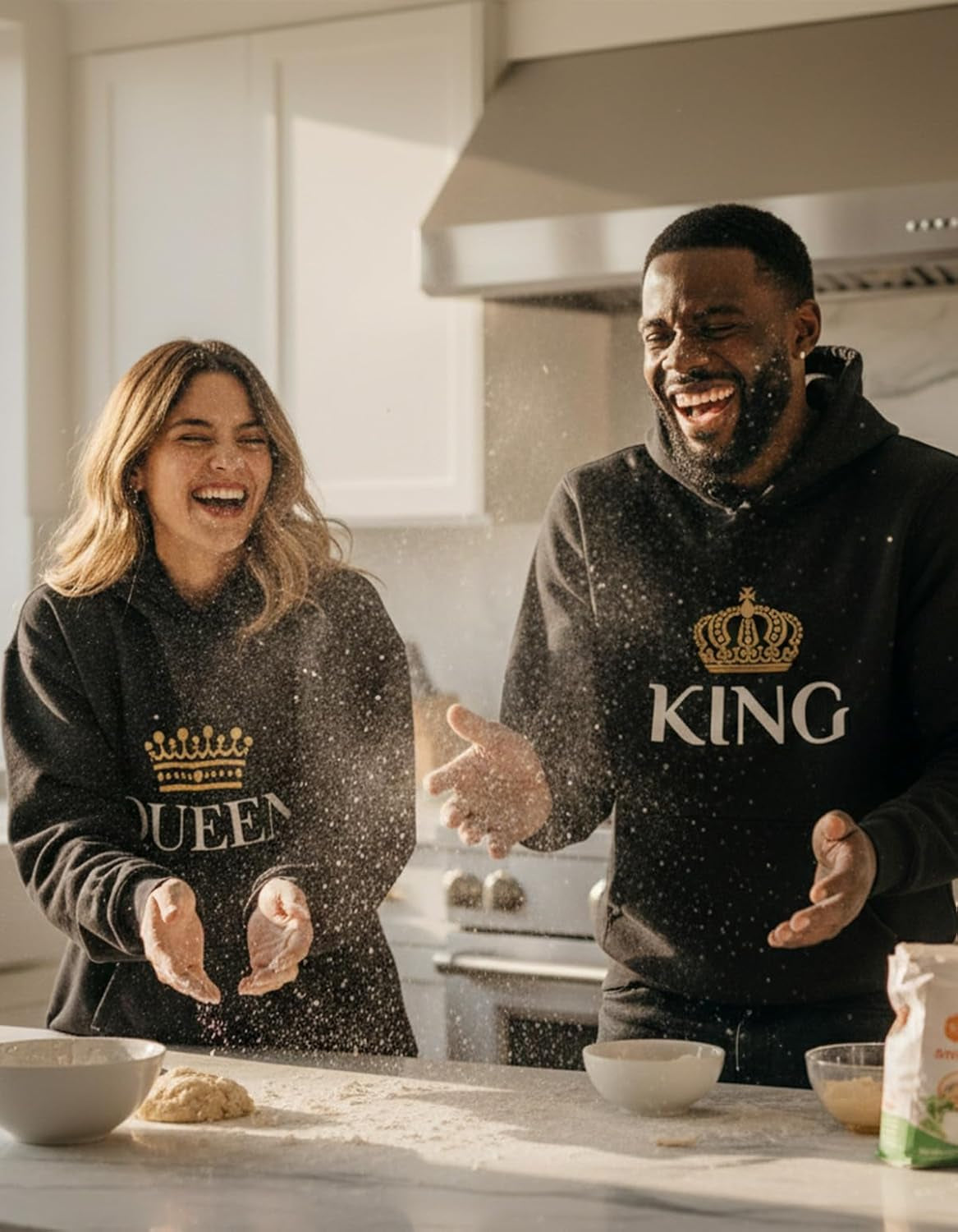 King & Queen Matching Couple Hoodie Set - His & Hers Pullover Hoodies - Valentine'S Day Gift for Couples