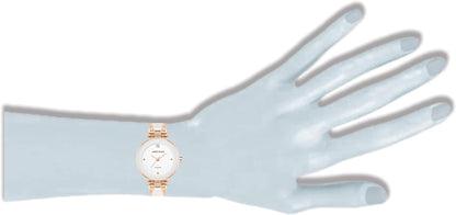 Elevate Your Style with the Women's Genuine Diamond Dial Bangle Watch in Elegant White and Rose Gold